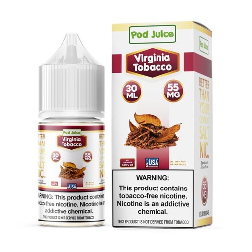 [44936387133619] Pod Juice (LIQ Salt)(30mL) TFN  -  Qty per pack 1 (Virginia Tobacco 55mg)